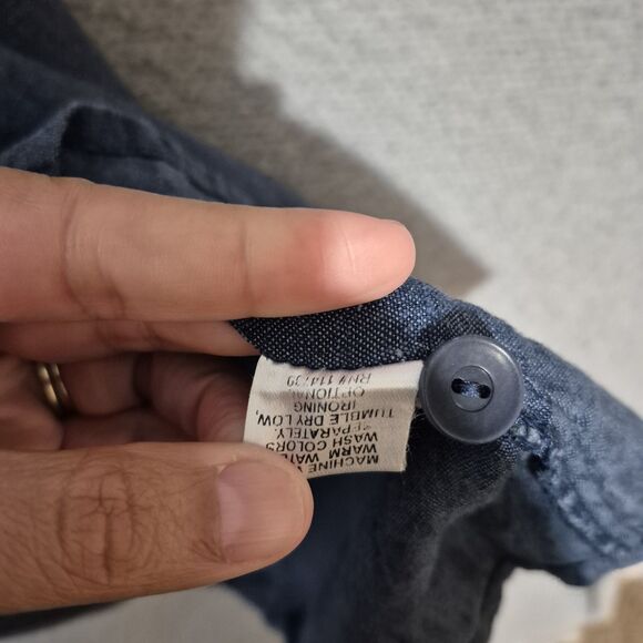 Flax Women's 100% Linen Short Sleeve Back Button Accents Blossom Blouse M - Picture 5 of 7